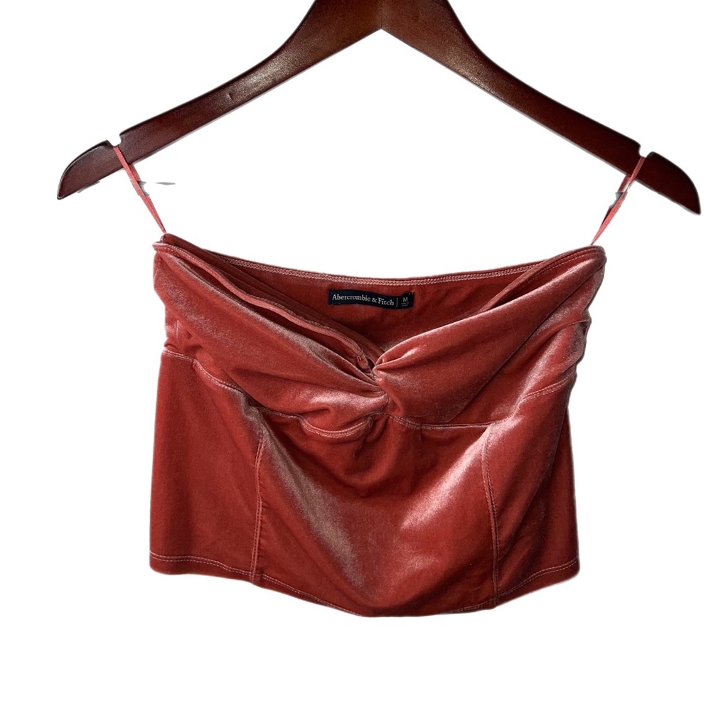 abercrombie & fitch pink velvet top C35